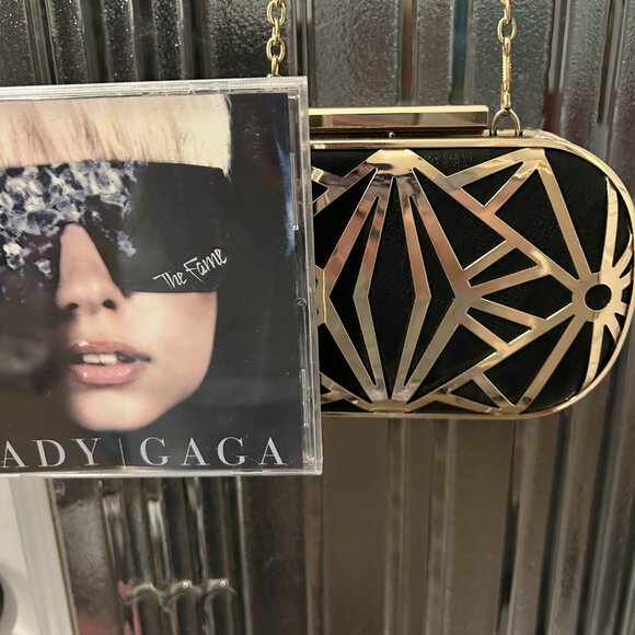 Aldo Mini Gold & Black Clutch Purse - Picture 5 of 5